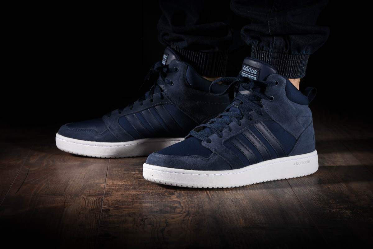 ADIDAS CLOUDFOAM SUPER HOOPS MID NAVY BLUE