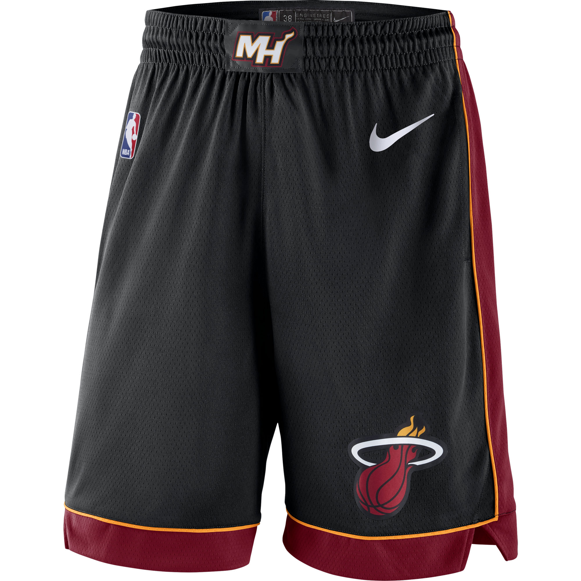 NIKE NBA MIAMI HEAT SWINGMAN ROAD SHORTS BLACK