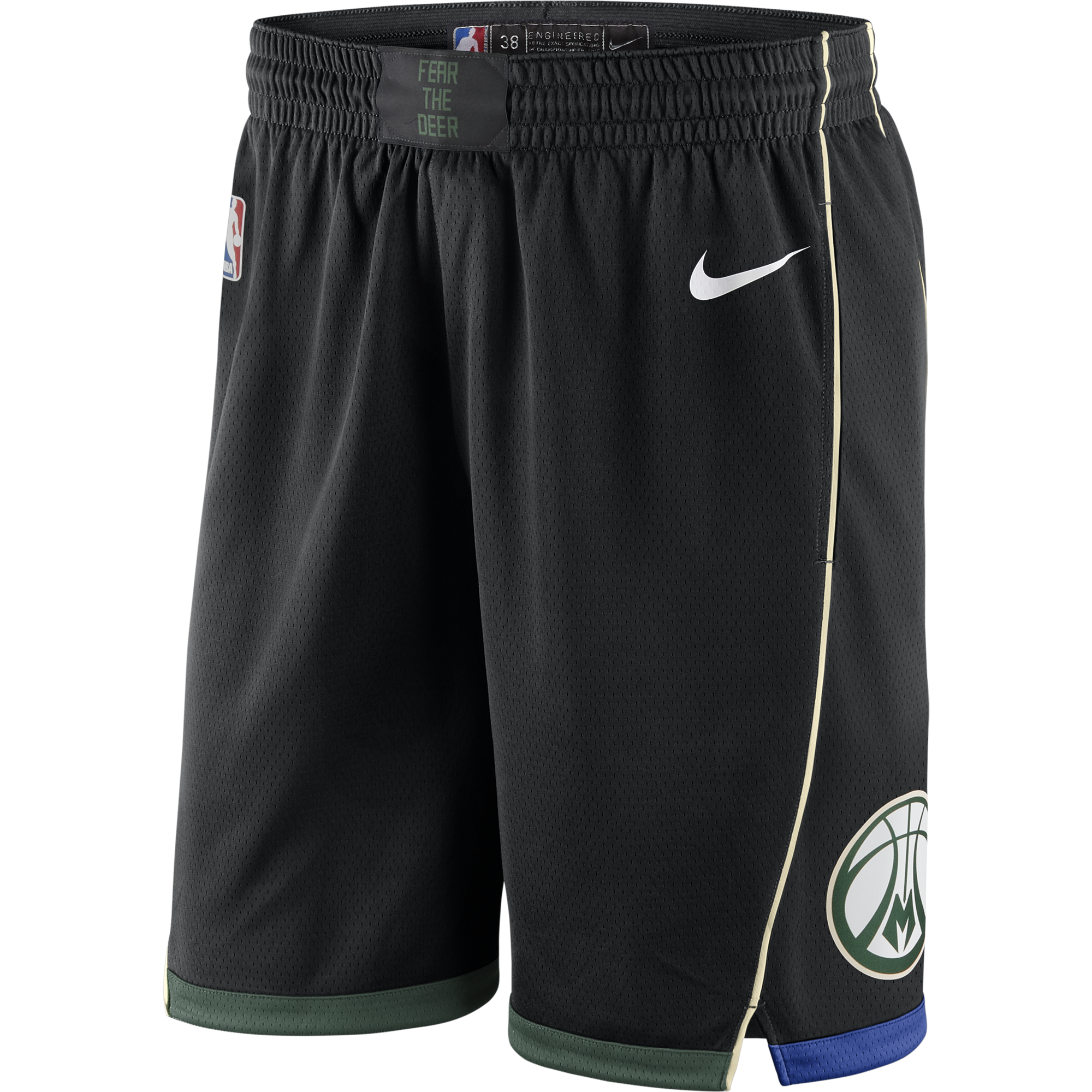 NIKE NBA MILWAUKEE BUCKS SWINGMAN SHORTS BLACK
