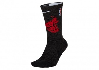 NIKE NBA CHICAGO BULLS ELITE CREW SOCKS BLACK