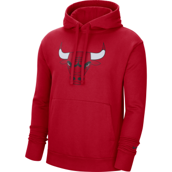 NIKE NBA CHICAGO BULLS ESSENTIAL FLEECE PULLOVER HOODIE UNIVERSITY RED