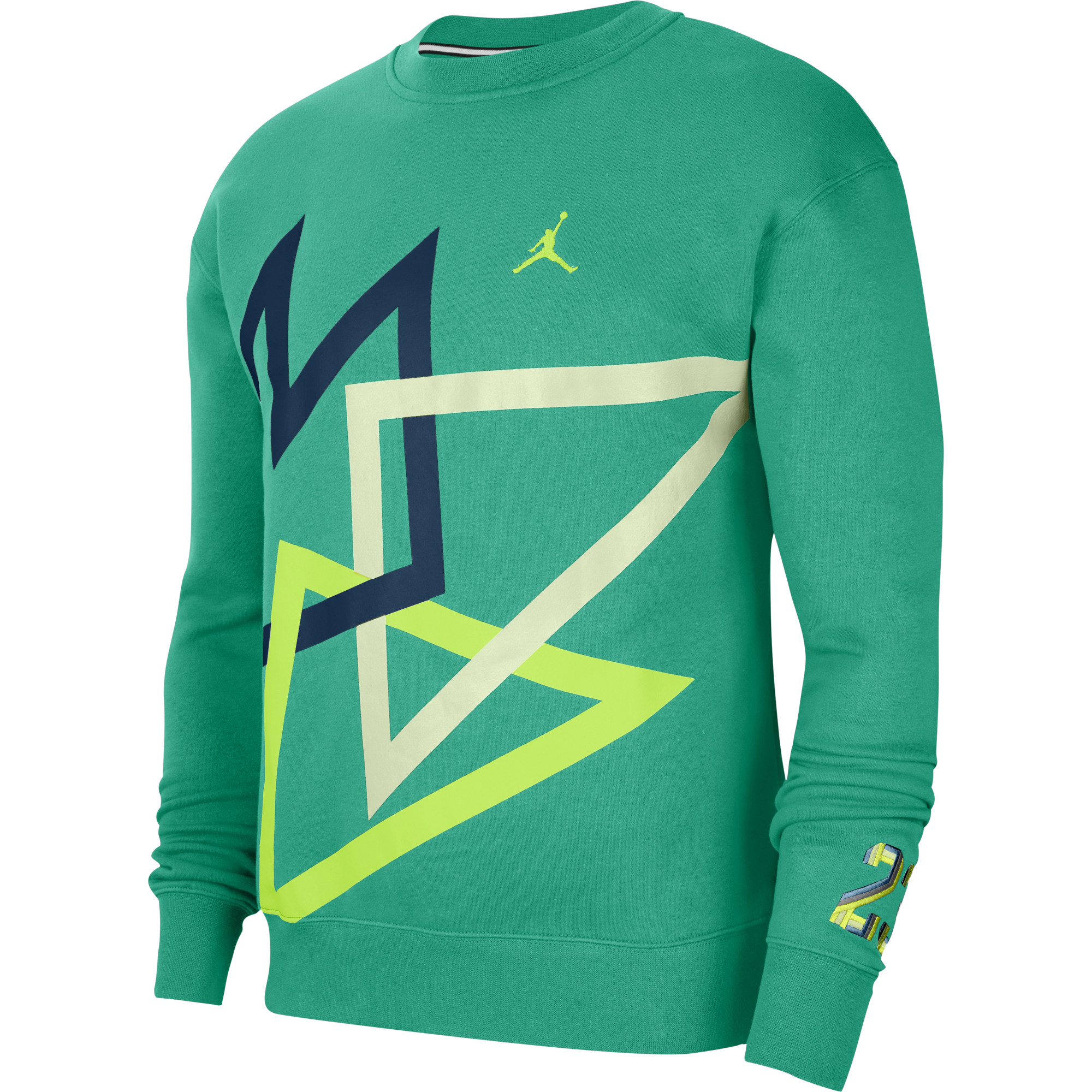 NIKE AIR JORDAN SPORT DNA HBR FLEECE CREW NEPTUNE GREEN