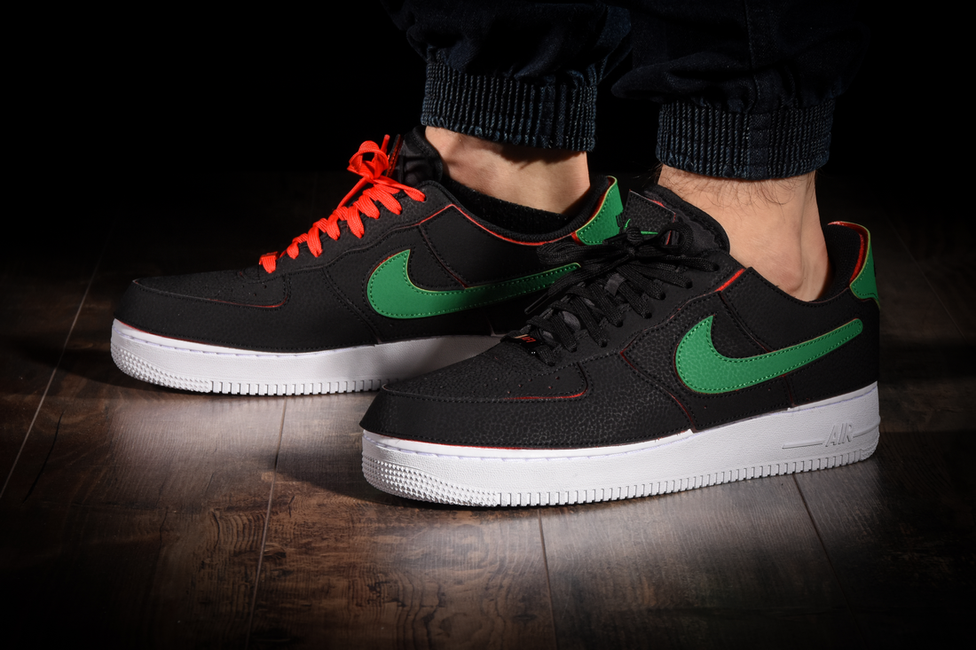 NIKE AIR FORCE 1 LOW 1/1 BLACK RED GREEN CUSTOM