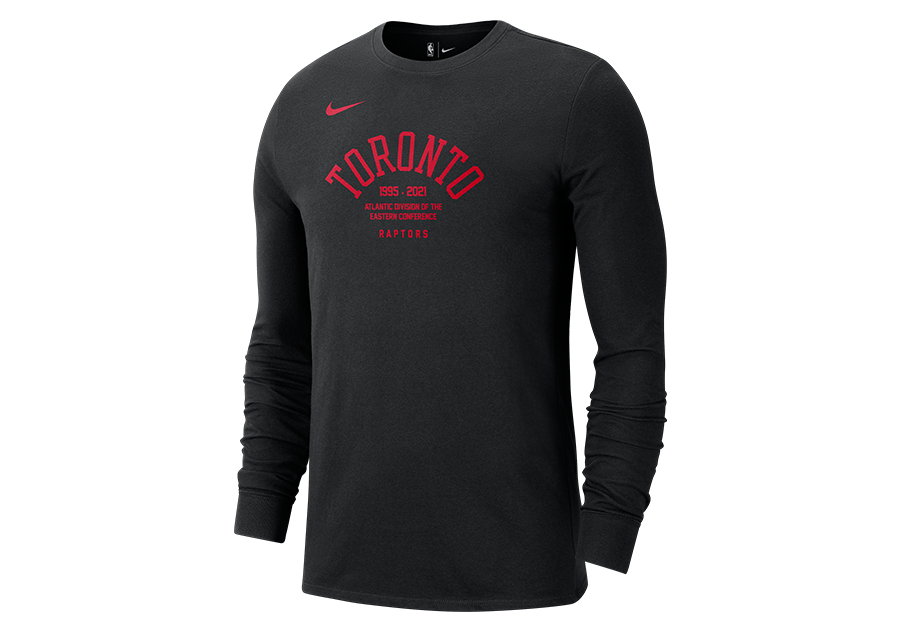 NIKE NBA TORONTO RAPTORS COURTSIDE ELEMENT LONG-SLEEVE TEE BLACK