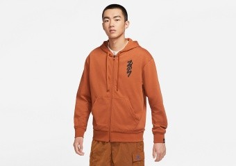 NIKE AIR JORDAN ZION HOODIE DARK RUSSET