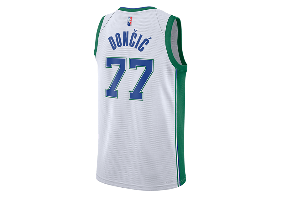 NIKE NBA DALLAS MAVERICKS CITY EDITION 2021 LUKA DONCIC SWINGMAN JERSEY WHITE