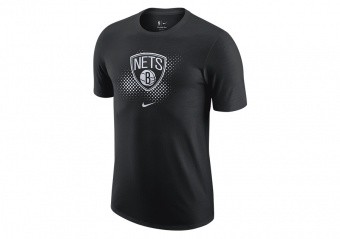 NIKE NBA BROOKLYN NETS DRI-FIT ESSENTIAL LOGO TEE BLACK