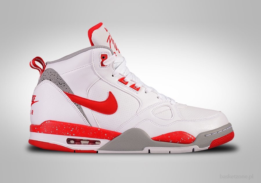 NIKE AIR FLIGHT '13 MID WHITE UNIVERSITY RED SILVER