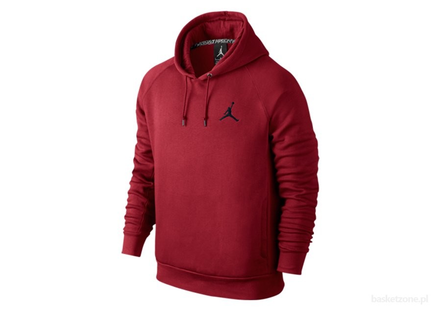 NIKE JUMPMAN BRUSHED PO HOODY PULLOVER GYM RED